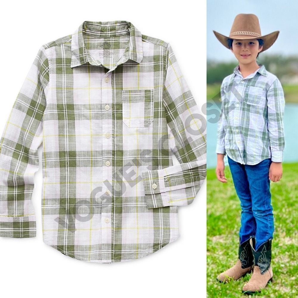 NEW! Thereabouts Little & Big Boys Long Sleeve Button-Down Shirt